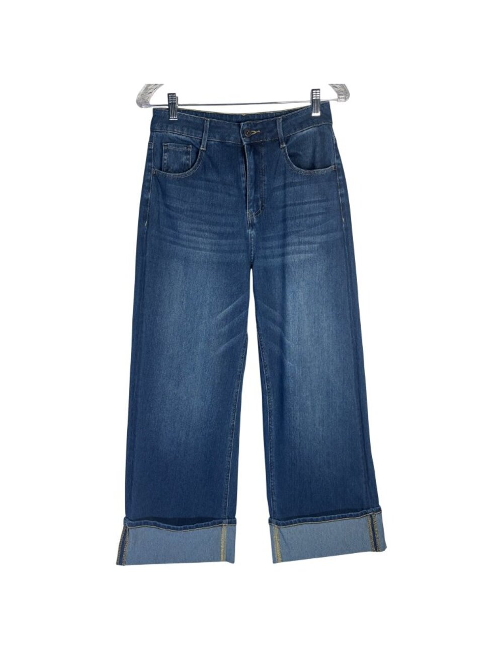 HALARA Flex Wide Leg Denim Jeans Hipster Blue Stretch Trouser Pants Size Smal